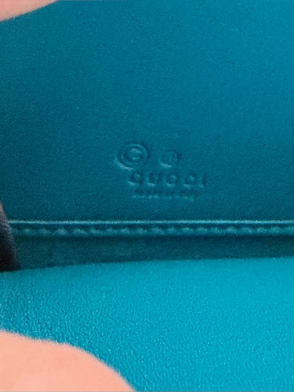 Gucci Guccissima Zip Around Teal Wallet - Picture 15 of 15